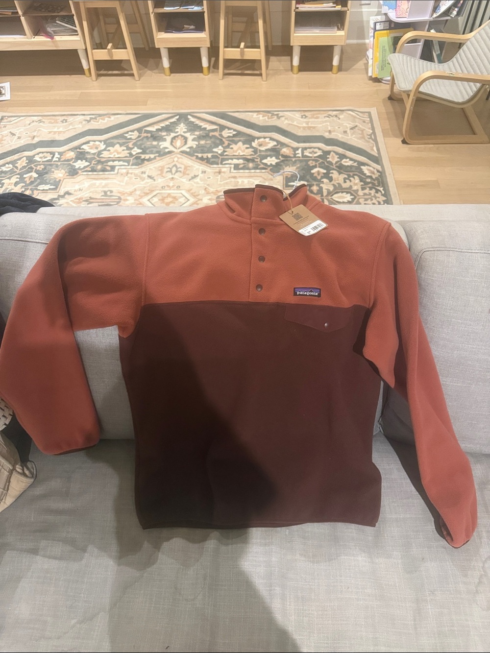 Patagonia Two-Tone Turtleneck Fleece — Rust & Burgundy